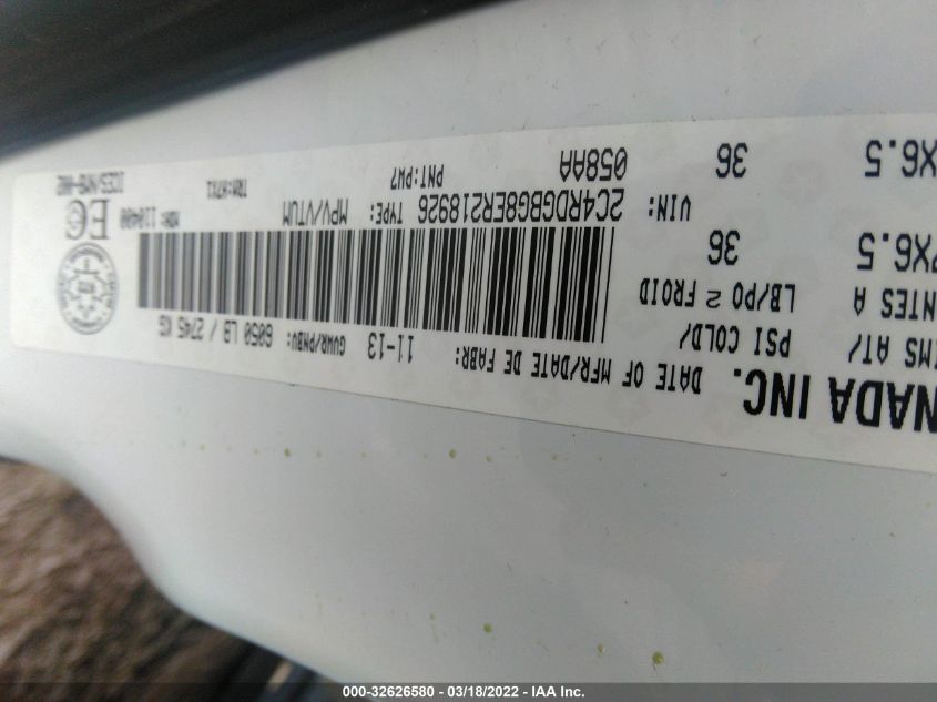 2014 DODGE GRAND CARAVAN SXT 2C4RDGBG8ER218926