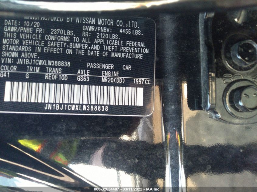 2020 NISSAN ROGUE SPORT SV JN1BJ1CWXLW388838