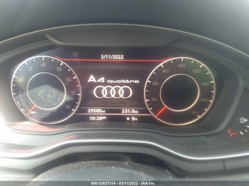 2018 AUDI A4 PREMIUM PLUS WAUENAF43JA074223