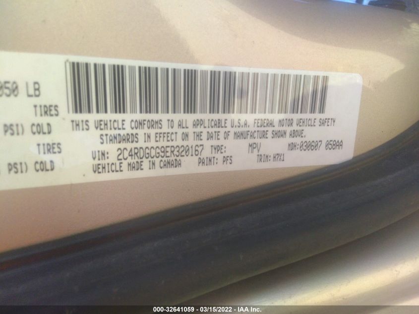 2014 DODGE GRAND CARAVAN SXT 2C4RDGCG9ER320167