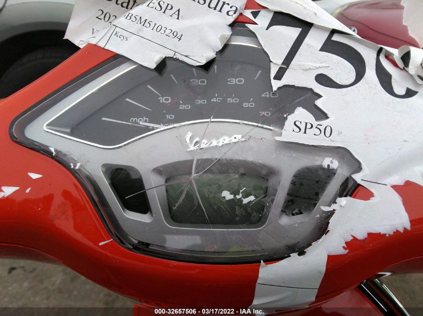 2021 VESPA MP-150B ZAPCA06B5M5103294