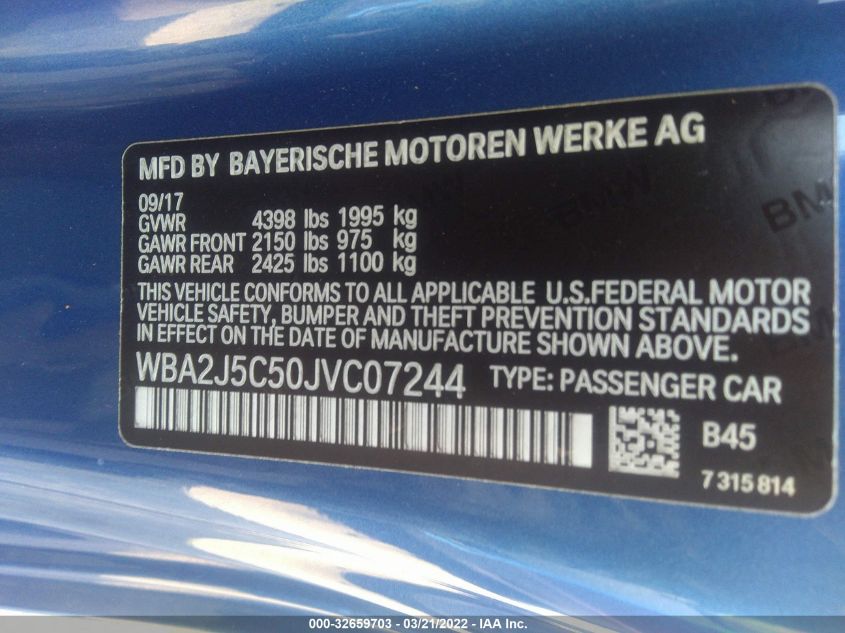 2018 BMW 2 SERIES M240I WBA2J5C50JVC07244