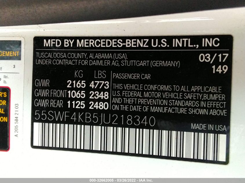2018 MERCEDES-BENZ C-CLASS C 300 55SWF4KB5JU218340