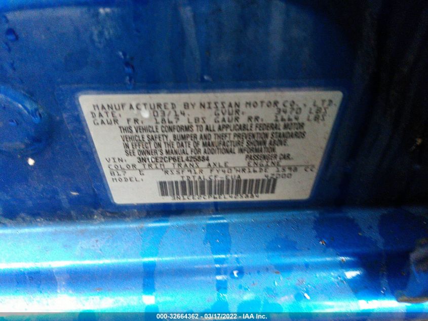 2014 NISSAN VERSA NOTE S 3N1CE2CP6EL425884