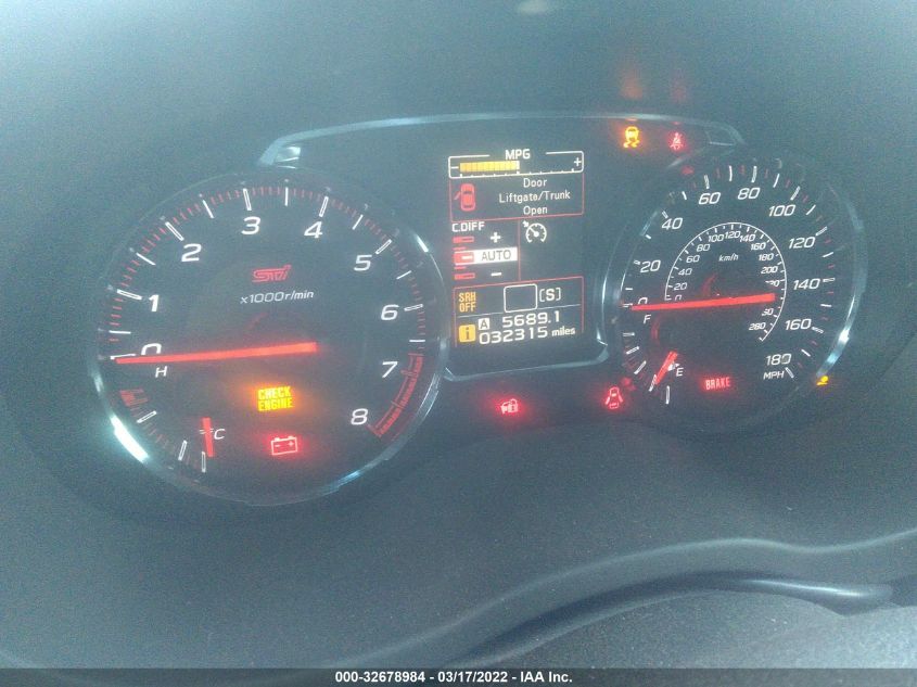 2018 SUBARU WRX STI JF1VA2N66J9834093