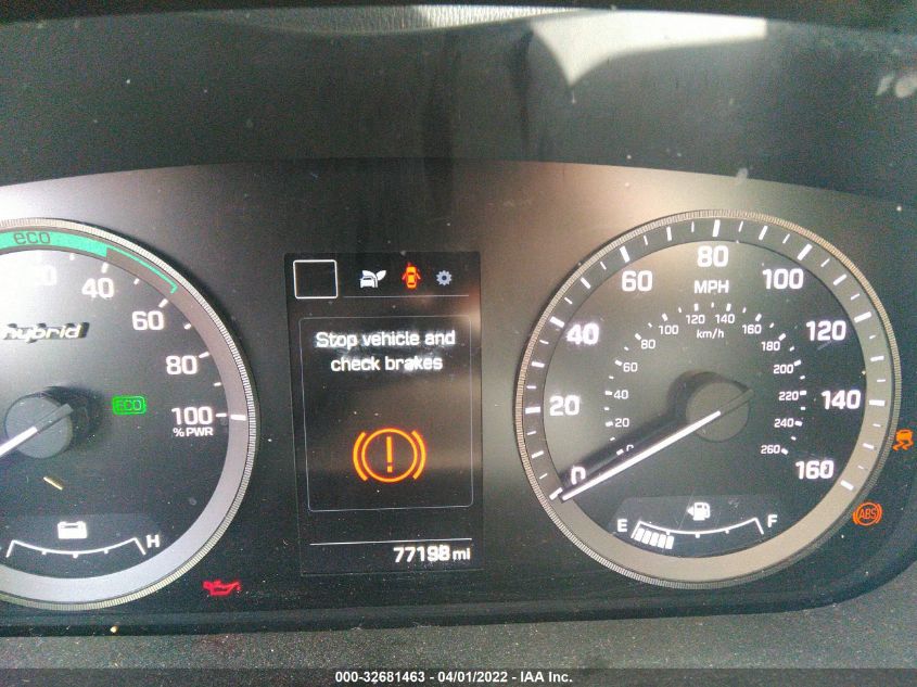 2017 HYUNDAI SONATA HYBRID SE KMHE24L10HA048658