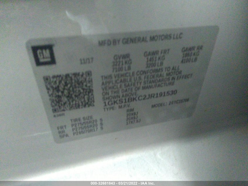 2018 GMC YUKON SLT 1GKS1BKC2JR191530
