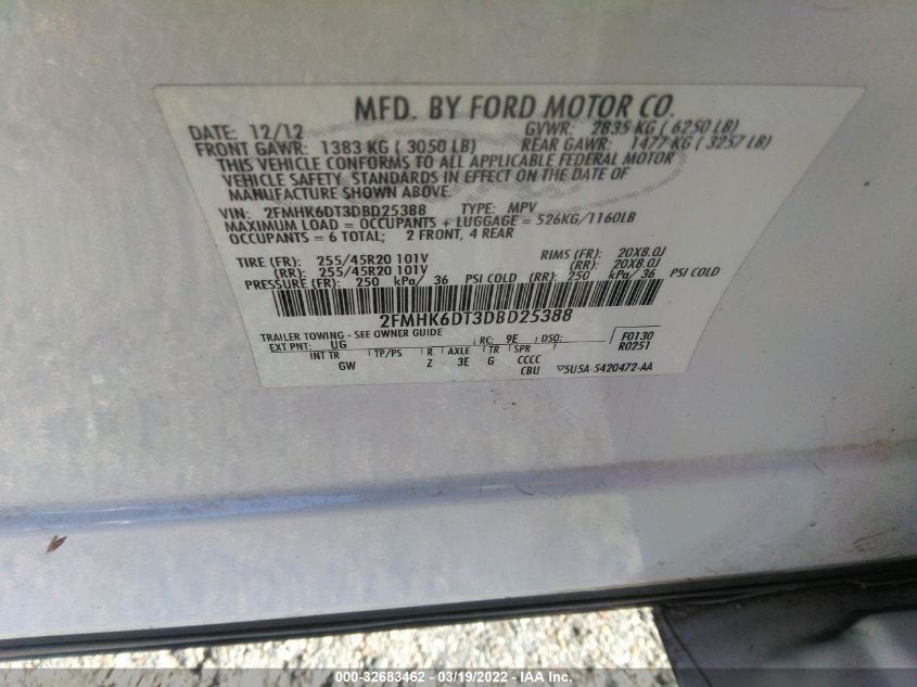2013 FORD FLEX LIMITED W/ECOBOOST 2FMHK6DT3DBD25388