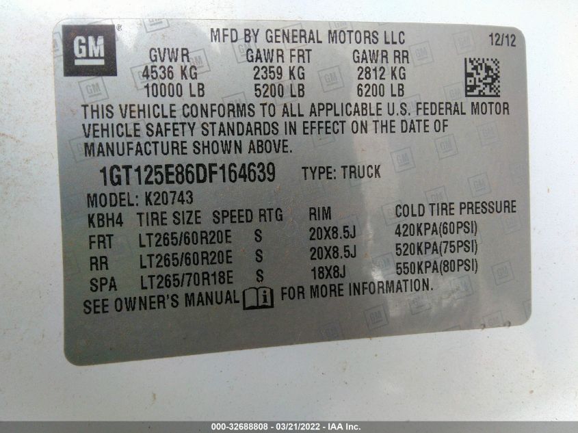 2013 GMC SIERRA 2500HD DENALI 1GT125E86DF164639