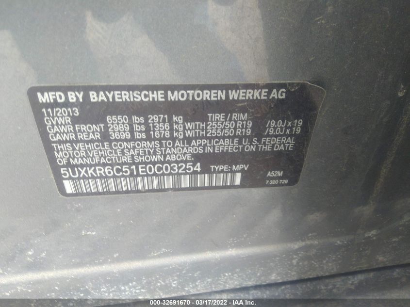 2014 BMW X5 XDRIVE50I 5UXKR6C51E0C03254