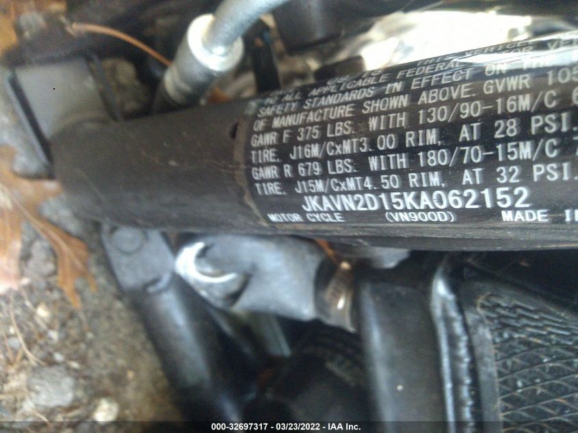2019 KAWASAKI VN900 D JKAVN2D15KA062152