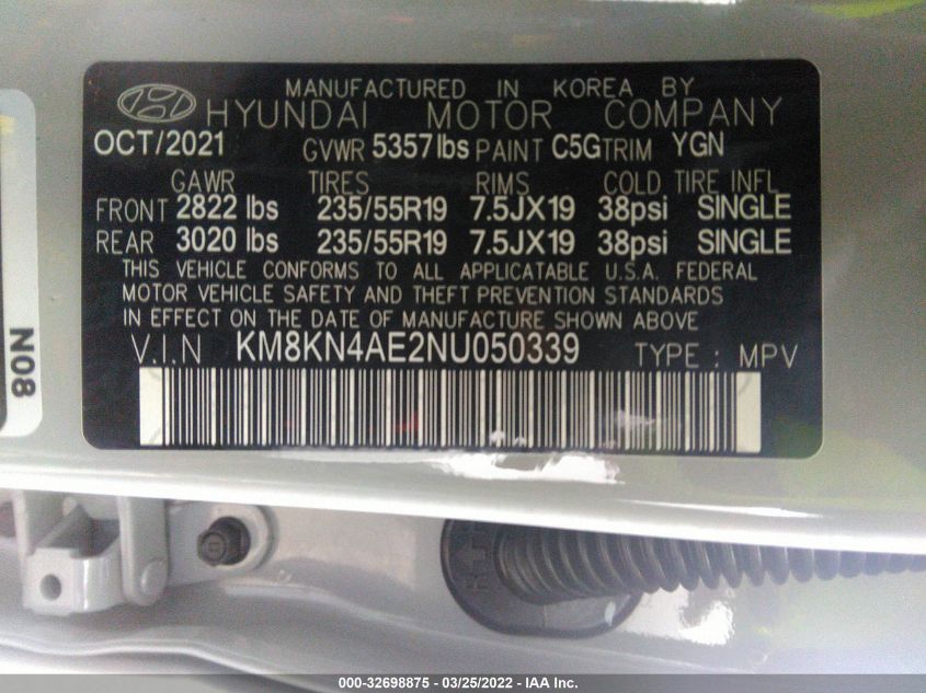 2022 HYUNDAI IONIQ 5 SEL KM8KN4AE2NU050339