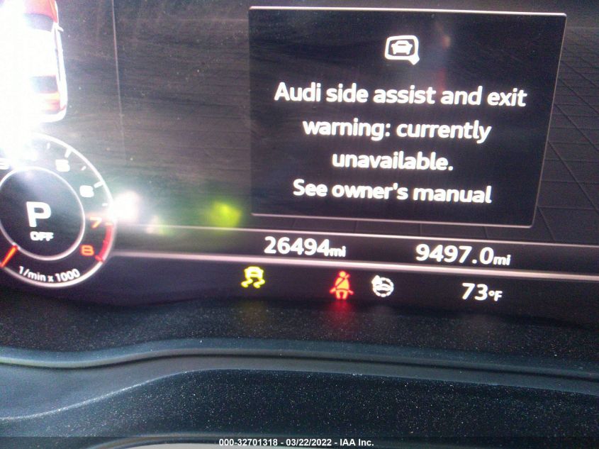 2019 AUDI A5 SPORTBACK PREMIUM PLUS WAUENCF52KA046306