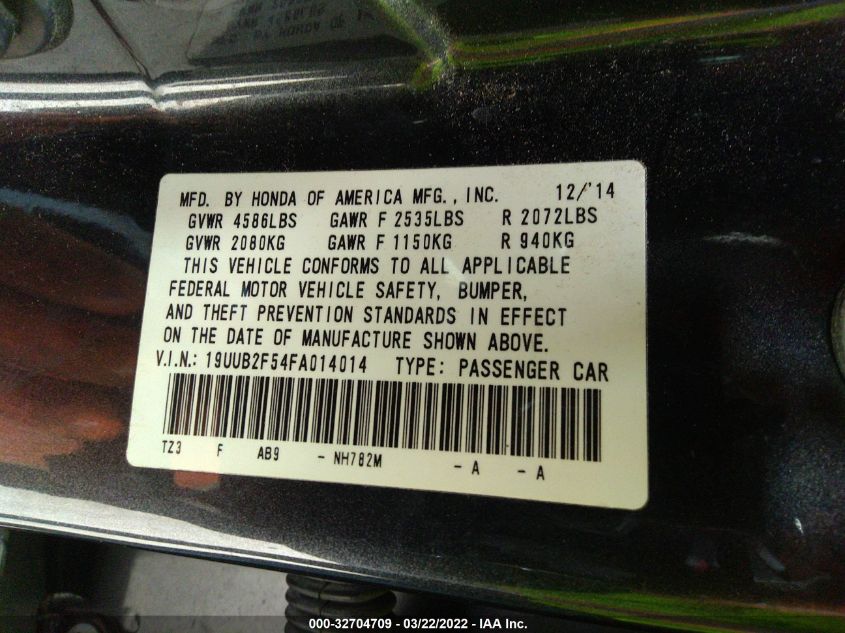 2015 ACURA TLX V6 TECH 19UUB2F54FA014014