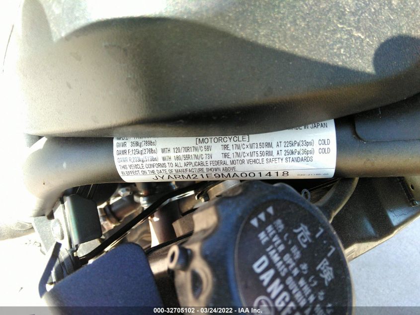 2021 YAMAHA XSR700 JYARM21E9MA001418