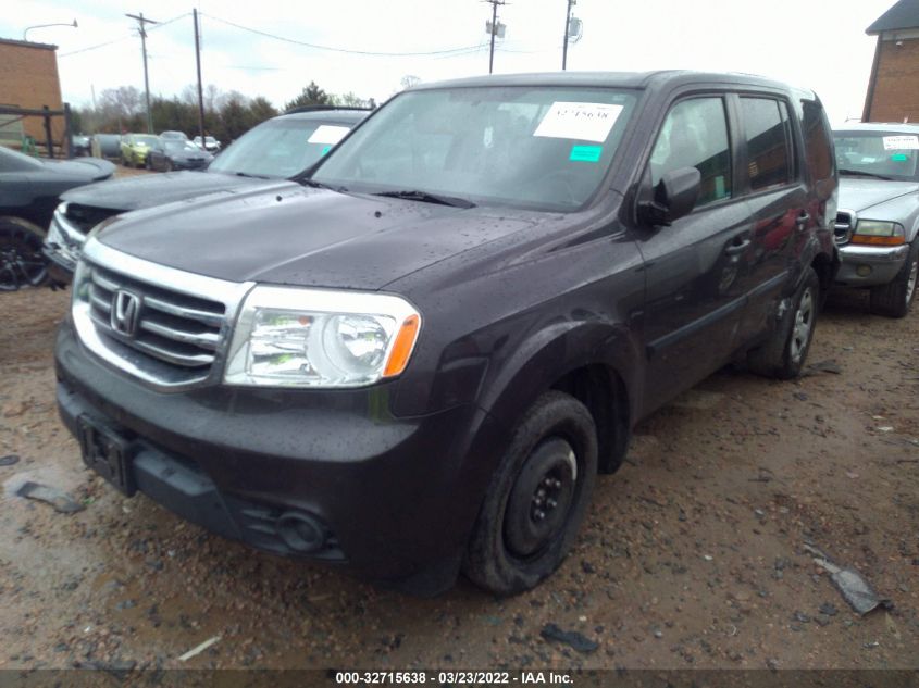 2013 HONDA PILOT LX 5FNYF3H23DB028018