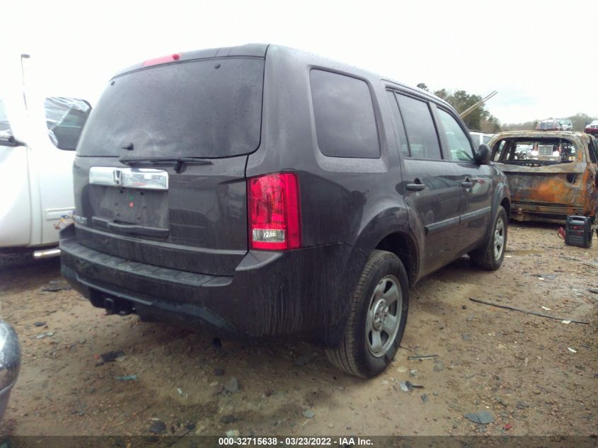 2013 HONDA PILOT LX 5FNYF3H23DB028018