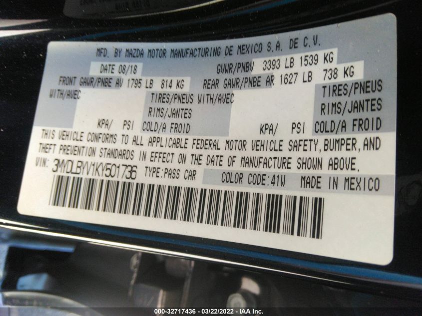 2019 TOYOTA YARIS SEDAN L/LE/XLE 3MYDLBYV1KY501736