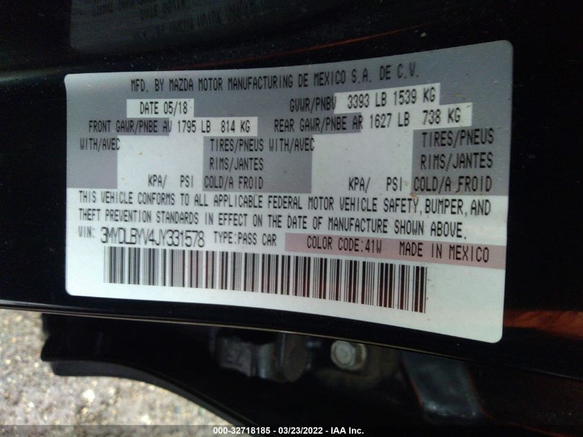 2018 TOYOTA YARIS IA 3MYDLBYV4JY331578