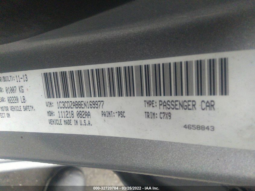 2014 DODGE AVENGER SE 1C3CDZAB8EN169977