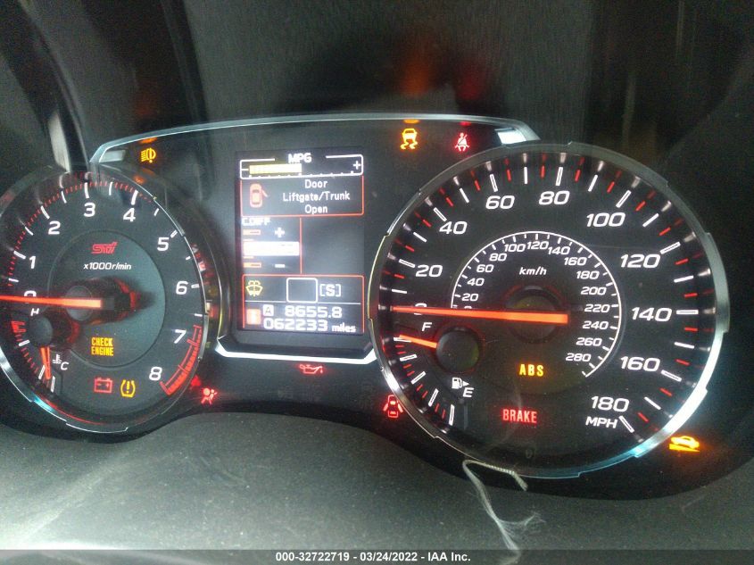 2019 SUBARU WRX STI JF1VA2R63K9812788