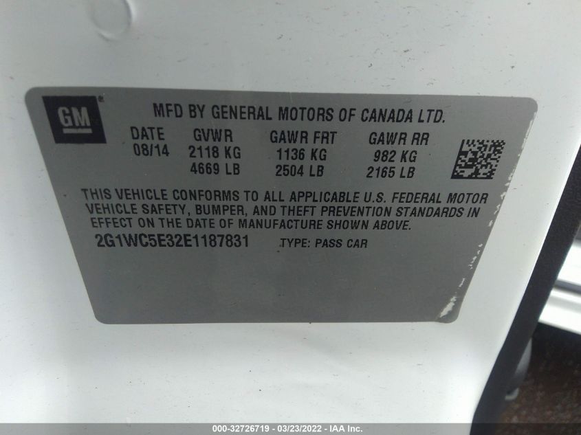 2014 CHEVROLET IMPALA LIMITED LTZ 2G1WC5E32E1187831
