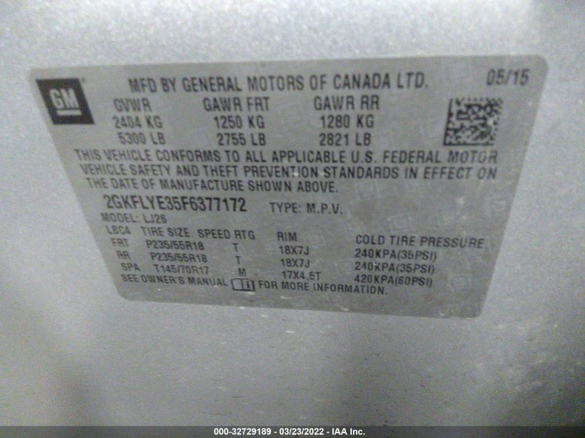 2015 GMC TERRAIN SLT 2GKFLYE35F6377172