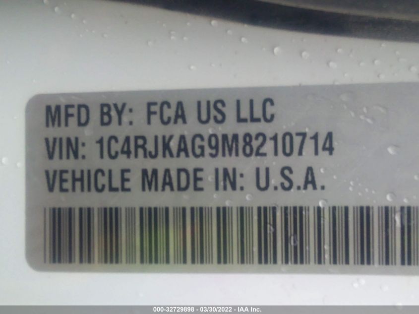 2021 JEEP GRAND CHEROKEE L ALTITUDE 1C4RJKAG9M8210714