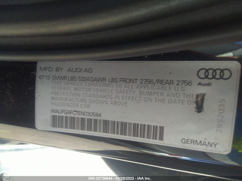 2014 AUDI A6 3.0T PREMIUM PLUS WAUFGAFC7EN030584