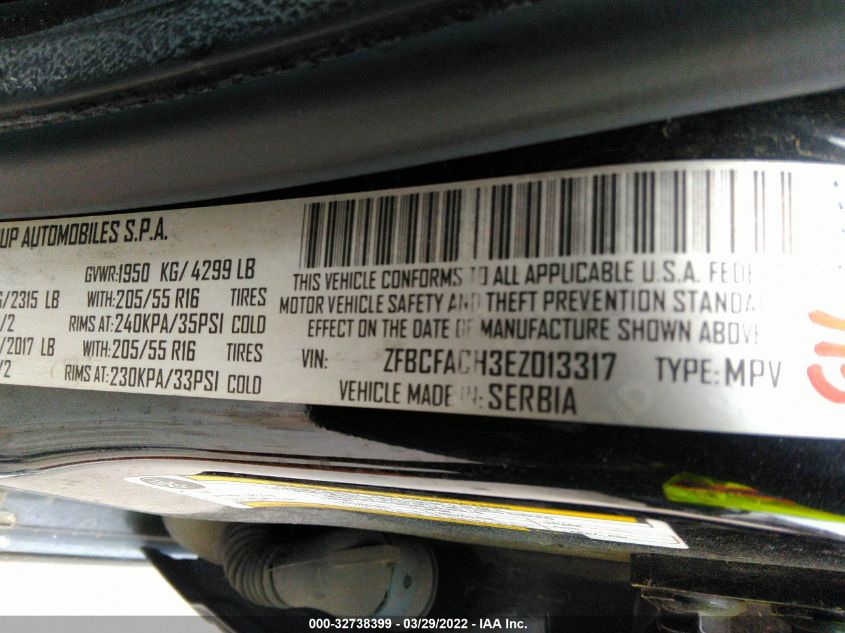 2014 FIAT 500L LOUNGE ZFBCFACH3EZ013317