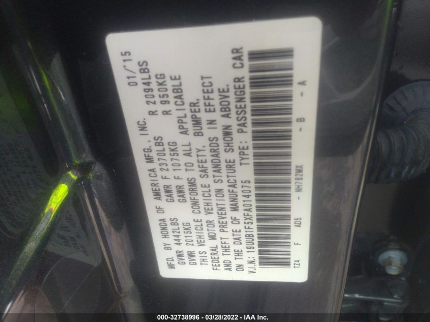 2015 ACURA TLX TECH 19UUB1F5XFA014075