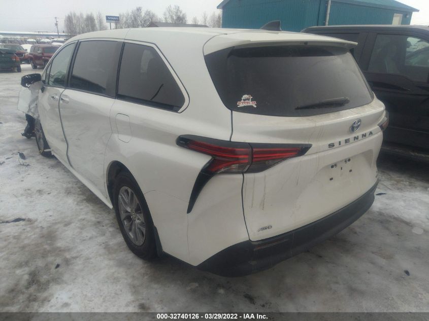 2021 TOYOTA SIENNA XLE 5TDYSKFC3MS030817