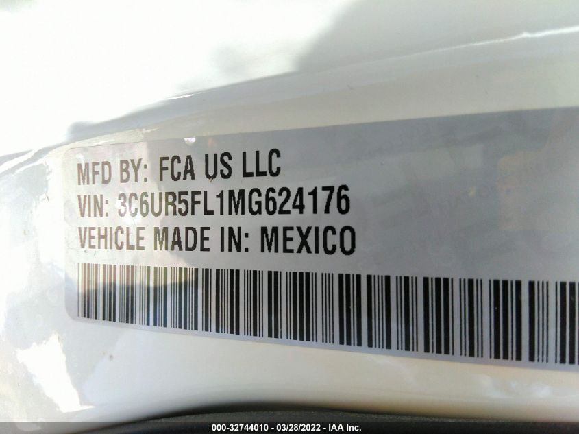 2021 RAM 2500 LARAMIE 3C6UR5FL1MG624176