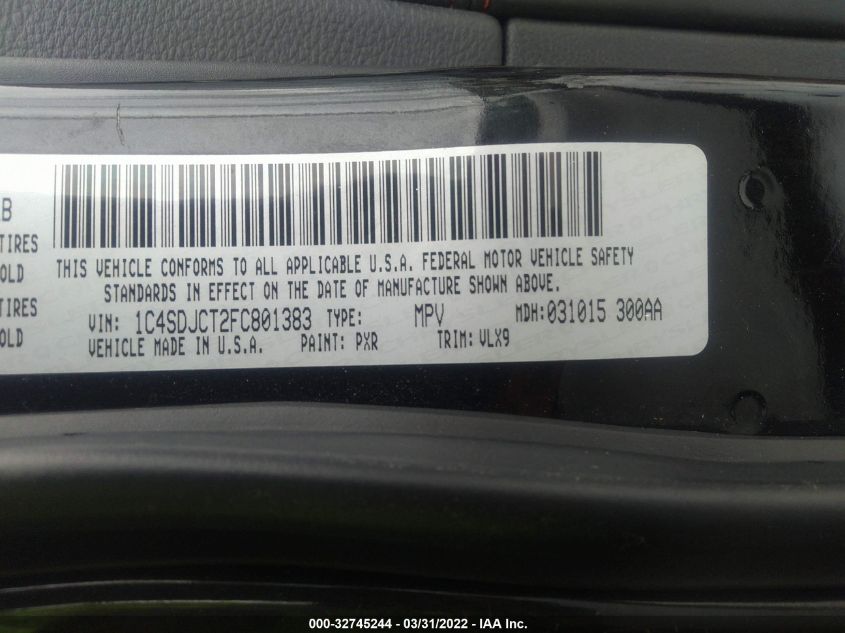 2015 DODGE DURANGO R/T 1C4SDJCT2FC801383