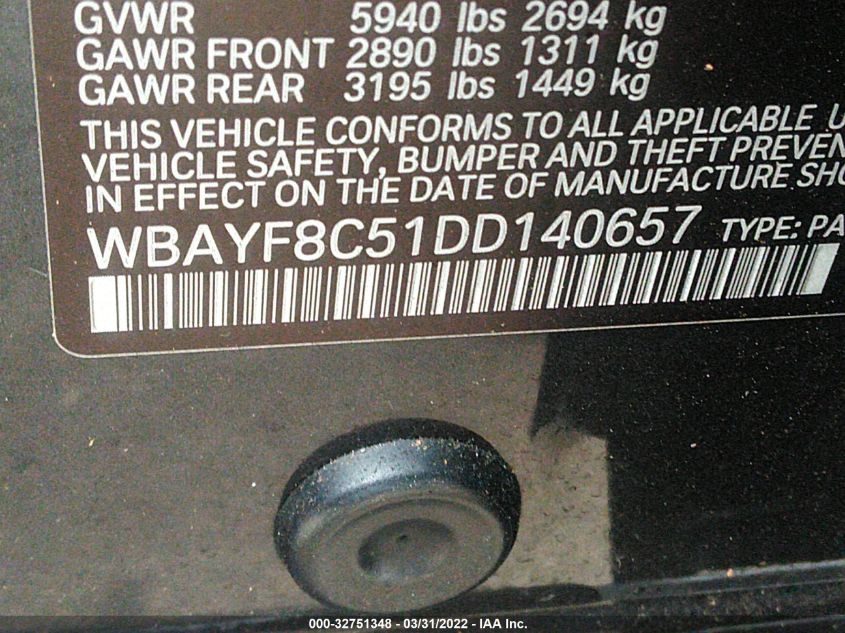 2013 BMW 750LI XDRIVE - WBAYF8C51DD140657