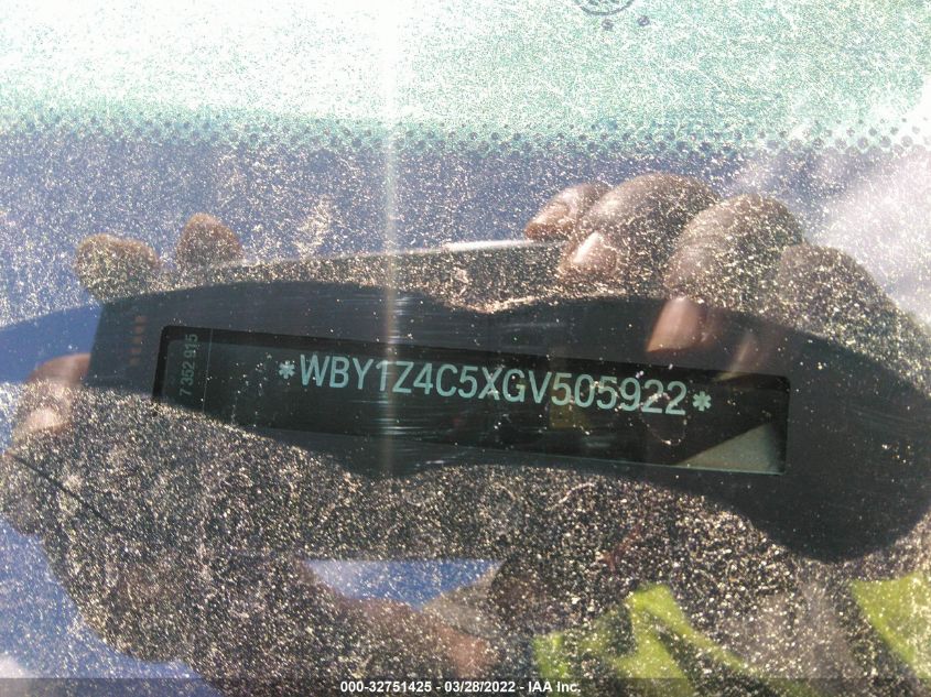 2016 BMW I3 WBY1Z4C5XGV505922