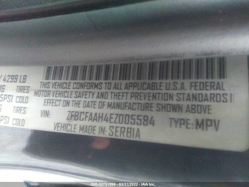 2014 FIAT 500L POP ZFBCFAAH4EZ005584