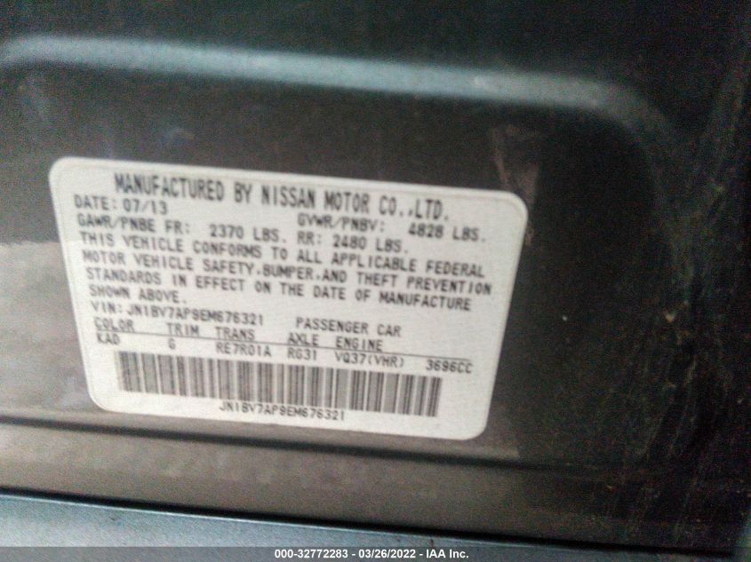 2014 INFINITI Q50 SPORT JN1BV7AP9EM676321