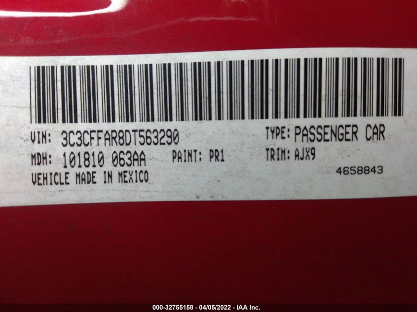 2013 FIAT 500 POP 3C3CFFAR8DT563290
