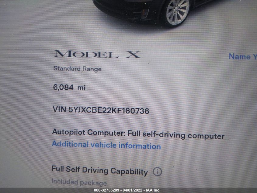 5YJXCBE22KF160736 Tesla Model X   7