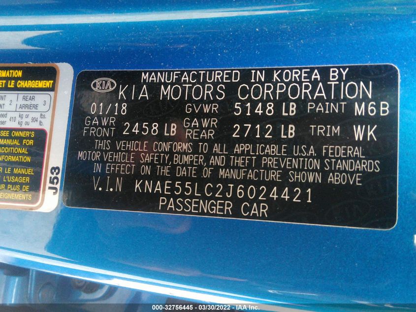 2018 KIA STINGER GT2 KNAE55LC2J6024421