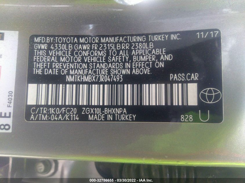2018 TOYOTA C-HR XLE NMTKHMBX7JR047493