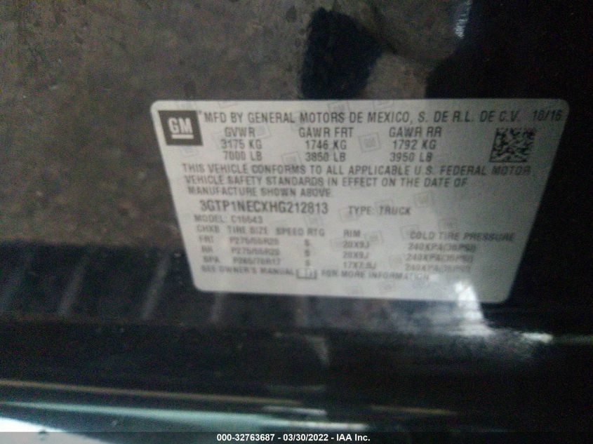 2017 GMC SIERRA 1500 C1500 SLT 3GTP1NECXHG212813