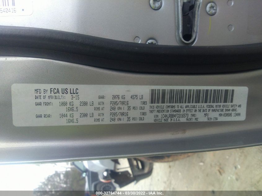 2015 JEEP PATRIOT SPORT 1C4NJRBB4FD316573