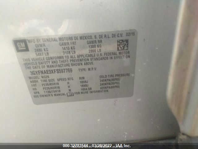 2015 CADILLAC SRX BASE 3GYFNAE3XFS597769