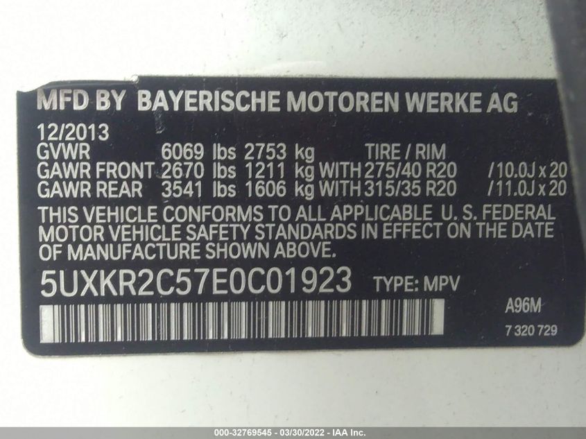 2014 BMW X5 SDRIVE35I 5UXKR2C57E0C01923