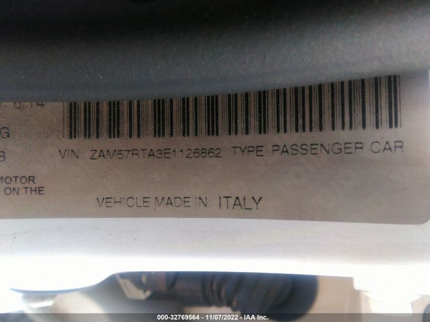 2014 MASERATI GHIBLI S Q4 ZAM57RTA3E1126862