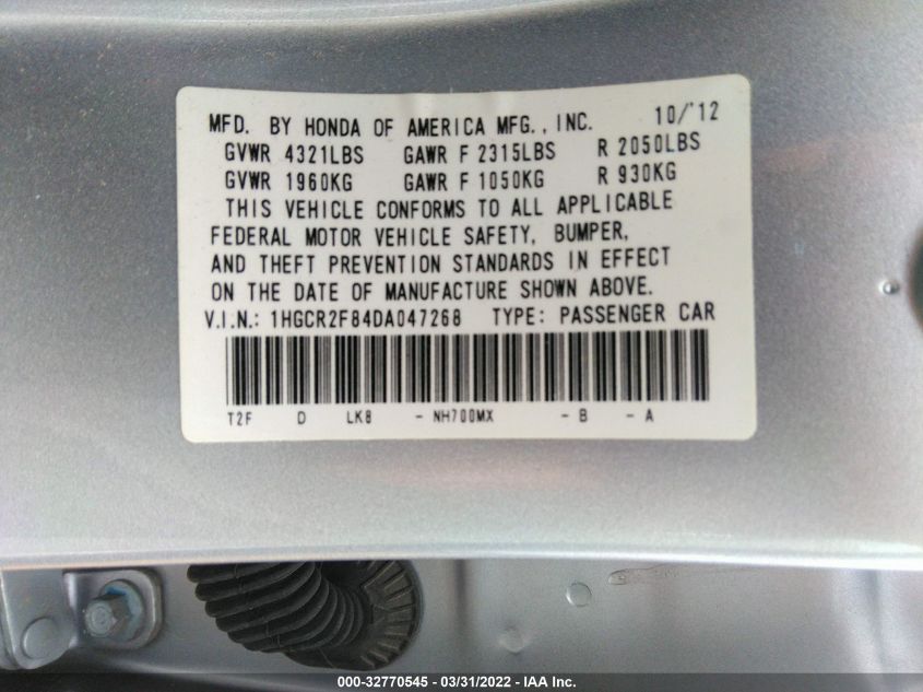 2013 HONDA ACCORD SDN EX-L 1HGCR2F84DA047268