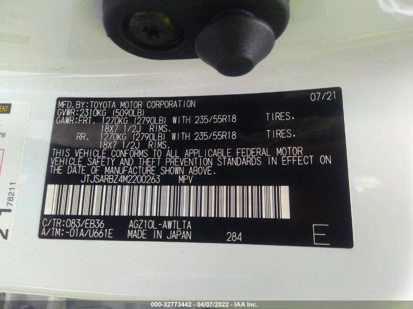 2021 LEXUS NX NX 300 F SPORT JTJSARBZ4M2200263
