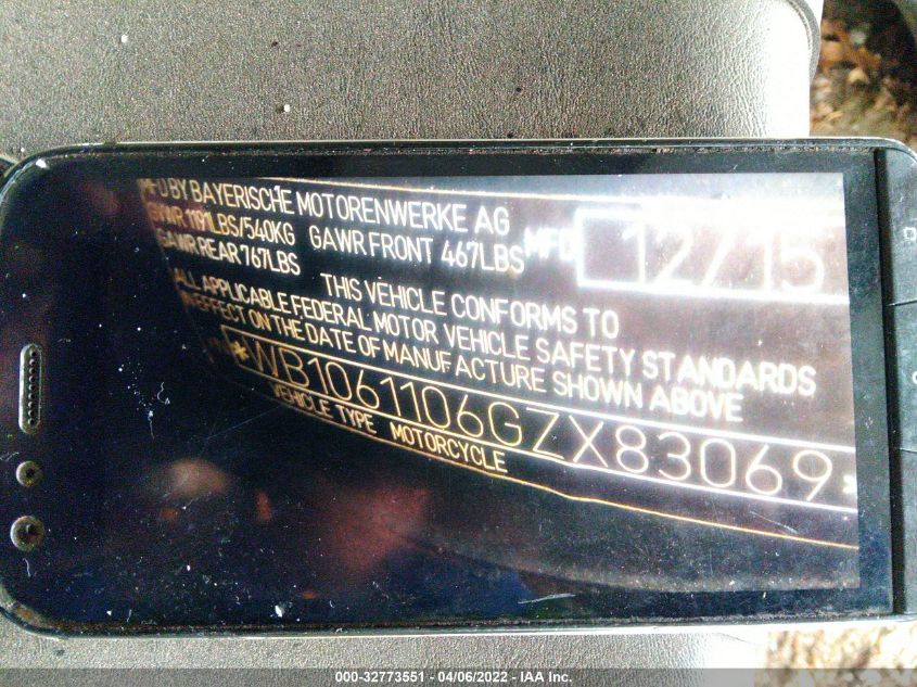 2016 BMW K1600 GT WB1061106GZX83069